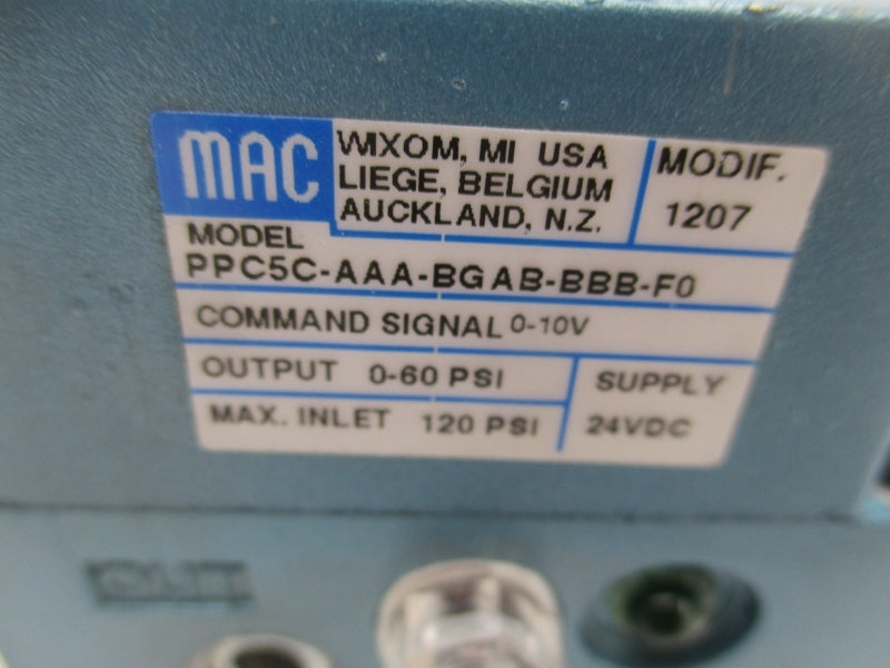 MAC PPC5C-AAA-BGAB-BBB-F0 24VDC 0-60PSI UNMP
