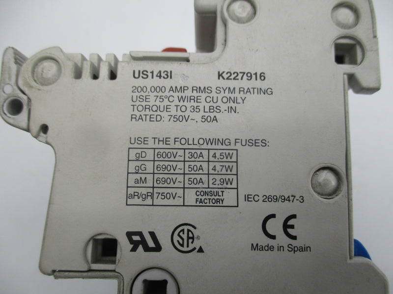 FERRAZ SHAWMUT K227916 750V 50A UNMP
