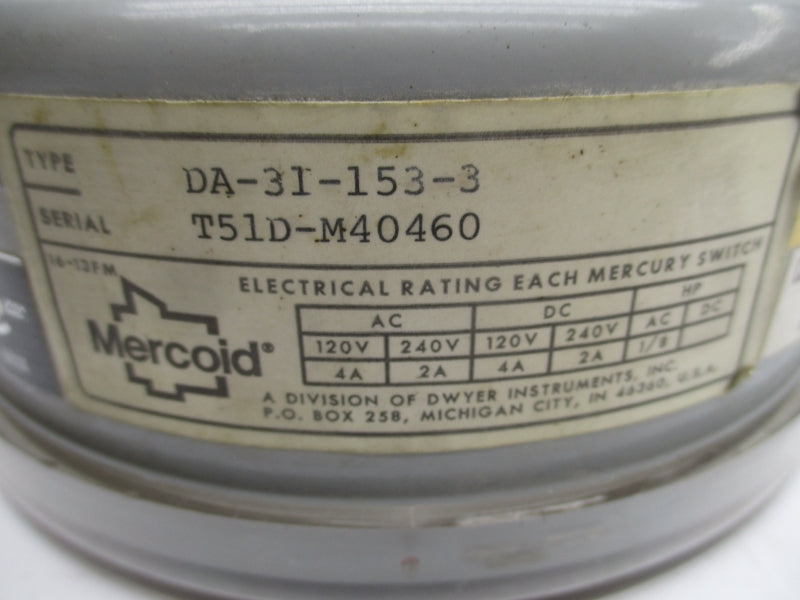 MERCOID DA-31-153-3 120/240VAC 2/4A UNMP
