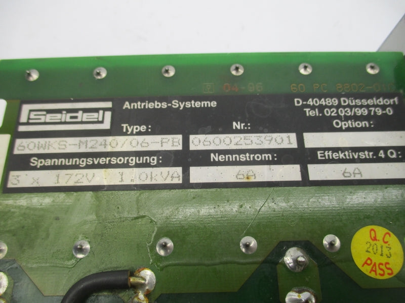 SEIDEL 60WKS-M240/06-PB 0600253901 172V 6A UNMP