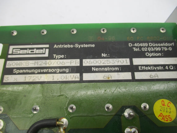 SEIDEL 60WKS-M240/06-PB 0600253901 172V 6A UNMP