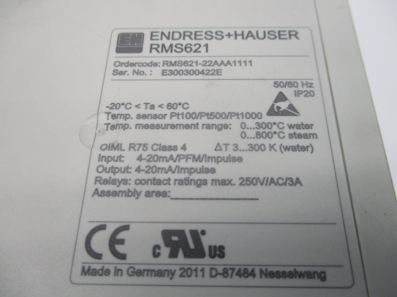 ENDRESS+HAUSER RMS621-22AAA1111 250V 3A NSNP
