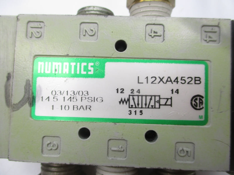 NUMATICS L12XA452B 24VDC 145PSI UNMP