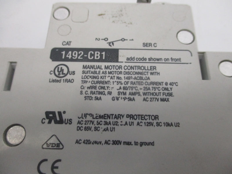 ALLEN BRADLEY 1492-CB1 SER. C 277VAC 2A UNMP