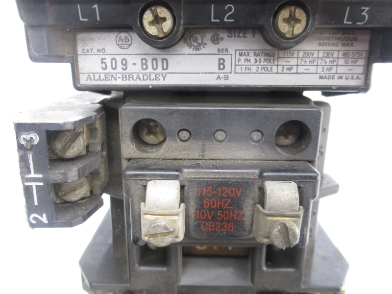 INDUSTRIAL SPARE PART 509-B0D SER. B 115-120V 27A UNMP