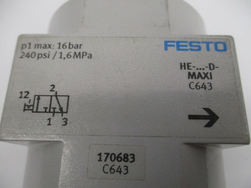 FESTO HE-D-MAXI 170683 240PSI NSNP
