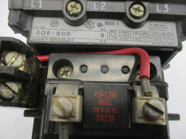ALLEN BRADLEY 509-B0D SER. B 110/115-120V (AS PICTURED) UNMP