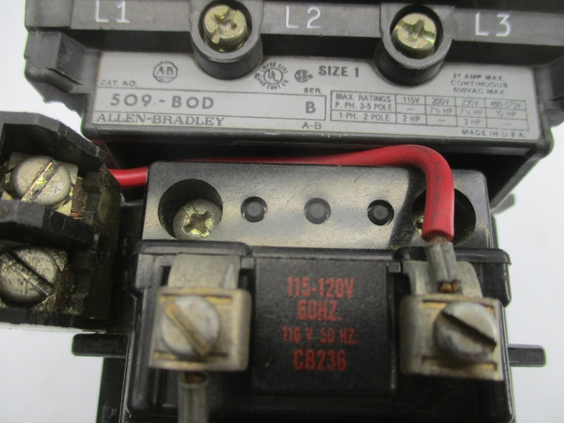 ALLEN BRADLEY 509-B0D SER. B 110/115-120V (AS PICTURED) UNMP