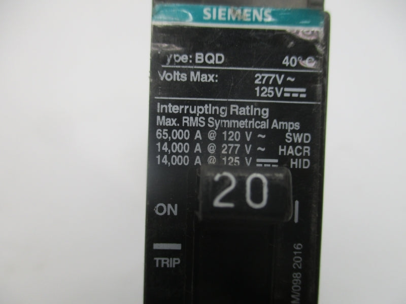SIEMENS BQD120BP 277V 20A NSNP