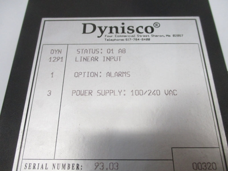 DYNISCO DYN129113000 100/240VAC NSMP