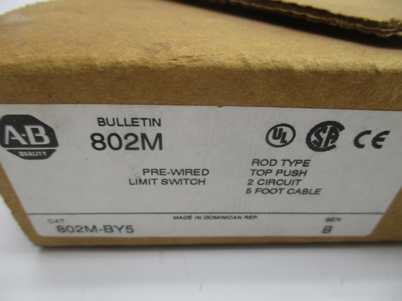 ALLEN BRADLEY 802M-BY5 SER. B 120-600VAC 60A (BR/WH) NSMP