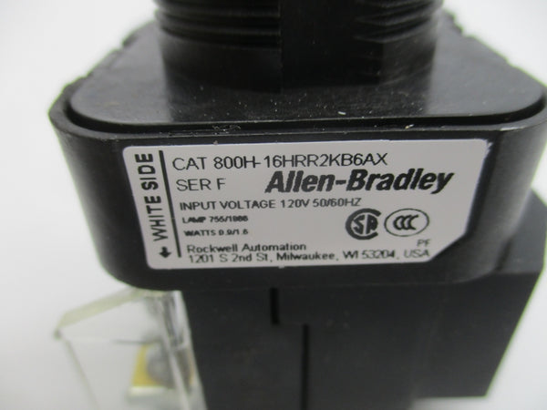 ALLEN BRADLEY 800H-16HRR2KB6AX SER. F 120V NSMP