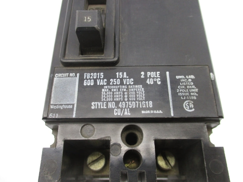 WESTINGHOUSE FB2015 600VAC 15A NSNP