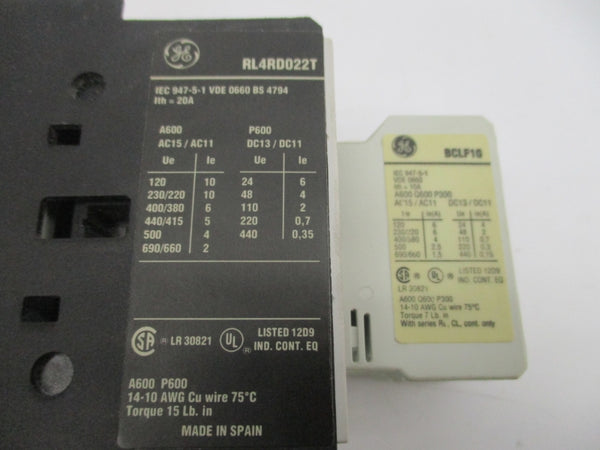 GENERAL ELECTRIC RL4RD022T 250VDC (AS PICTURED) NSNP