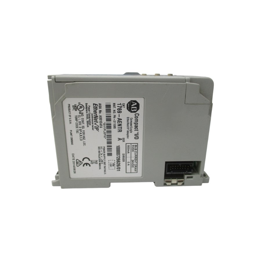 ALLEN BRADLEY 1769-AENTR SER. A F/W 1.001 24VDC 0A UNMP