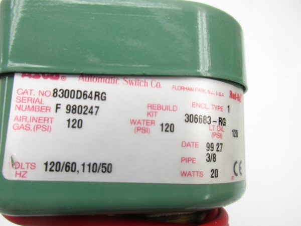 ASCO 8300D64RG 110/120V 120PSI 3/8" NSMP