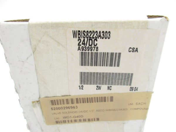 ASCO WBIS8223A303 24VDC 1/2" NSFS