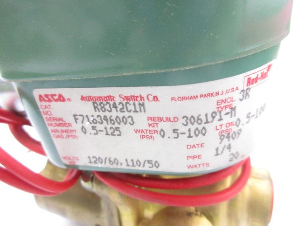 ASCO R8342C1M 110/120V 0.5-100PSI 1/4" NSMP