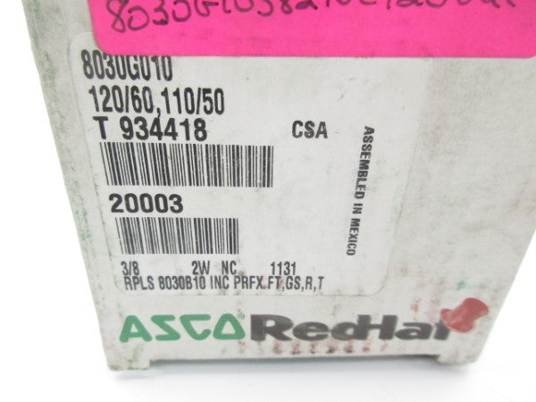 ASCO 8030G010 110/120V 5-7PSI 3/8" NSMP