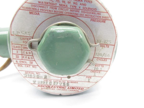 ASCO X8222C27VSS 120V 10-125PSI 1" UNMP