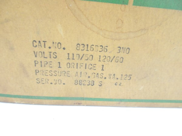 ASCO 8316D36 110/120V 10-125PSI  1" NSMP
