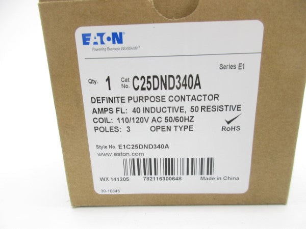 EATON C25DND340A SER. E1 110/120VAC 40A NSMP