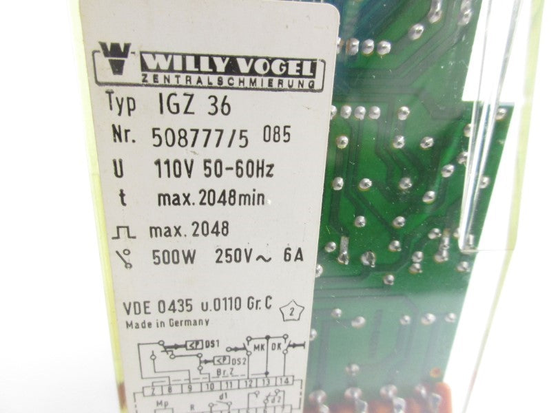 WILLY VOGEL IGZ36 508777/5 110V 6A NSNP