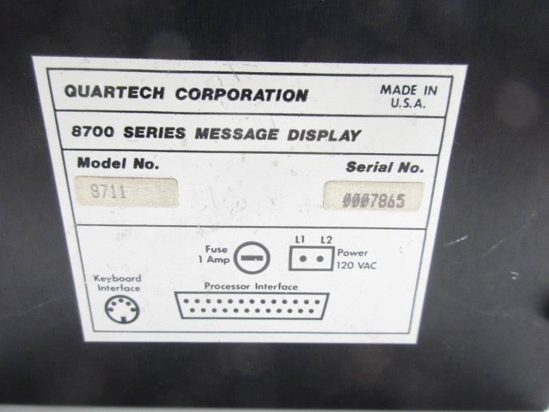 QUARTECH 8711 120VAC NSNP