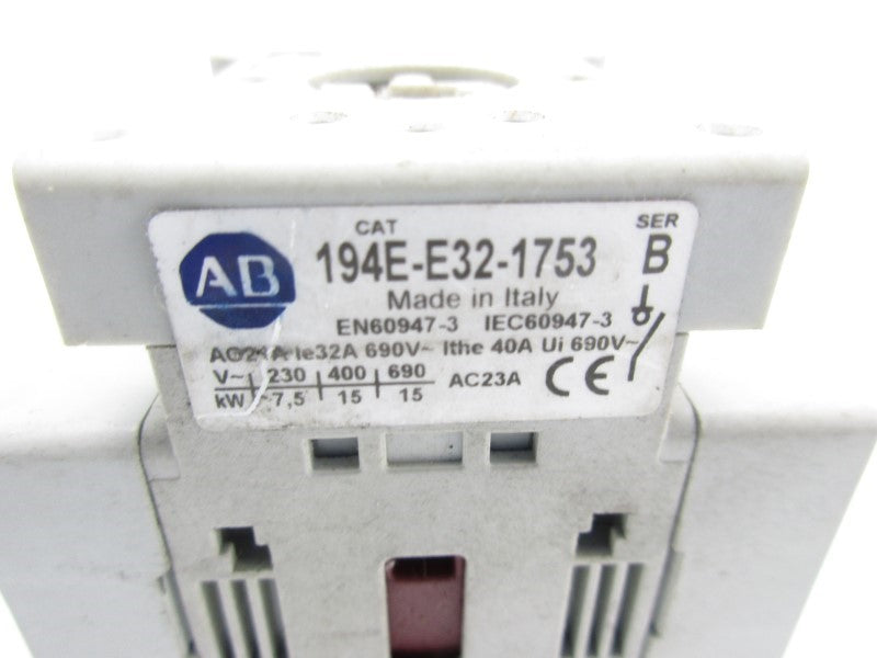 ALLEN BRADLEY 194E-E32-1753 SER. B 690V 32A (AS PICTURED) UNMP