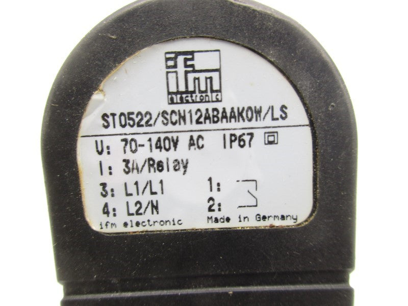 IFM EFECTOR ST0522 SCN12ABAAKOW/LS 70-140VAC UNMP