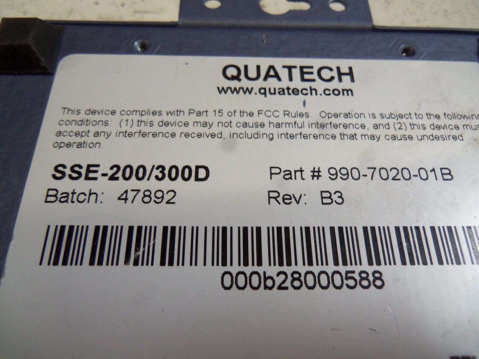 QUATECH 990-7020-01B UNMP