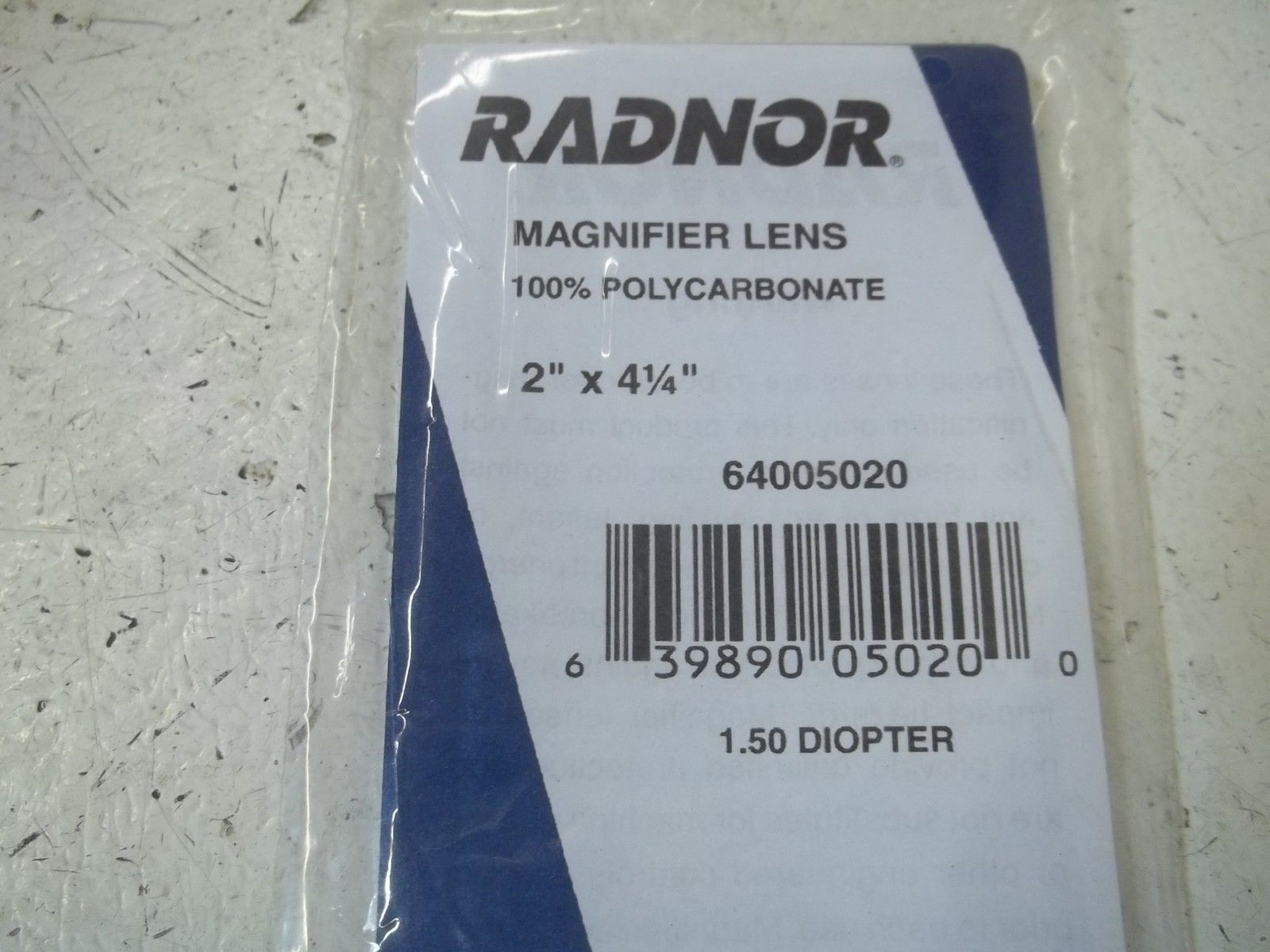 RADNOR 64005020 MAGNIFIER LENS 1.50 DIOPTER NSMP