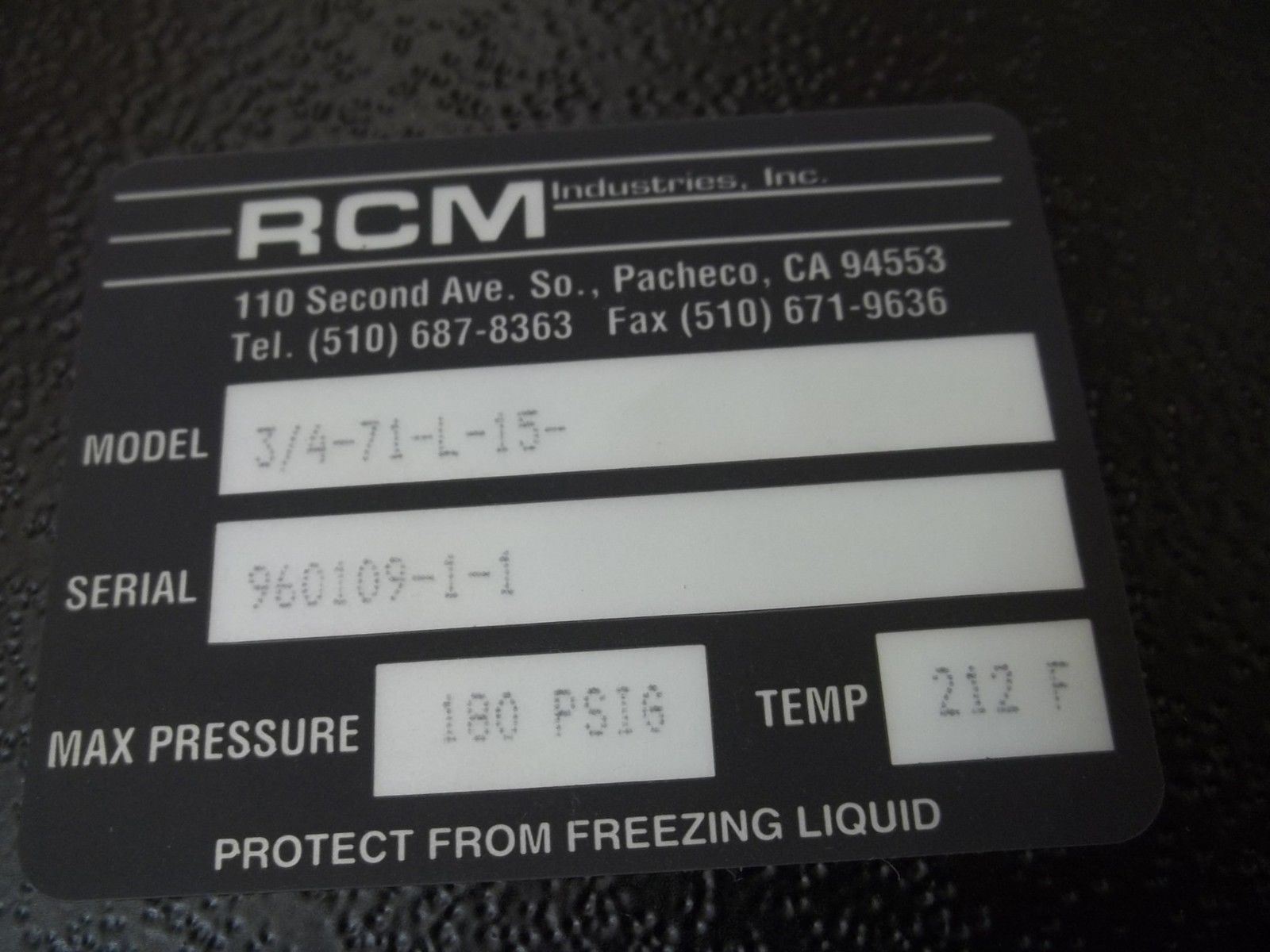 RCM INDUSTRIES 3/4-71-L-15 FLOW GAUGE 0-15 NSNP