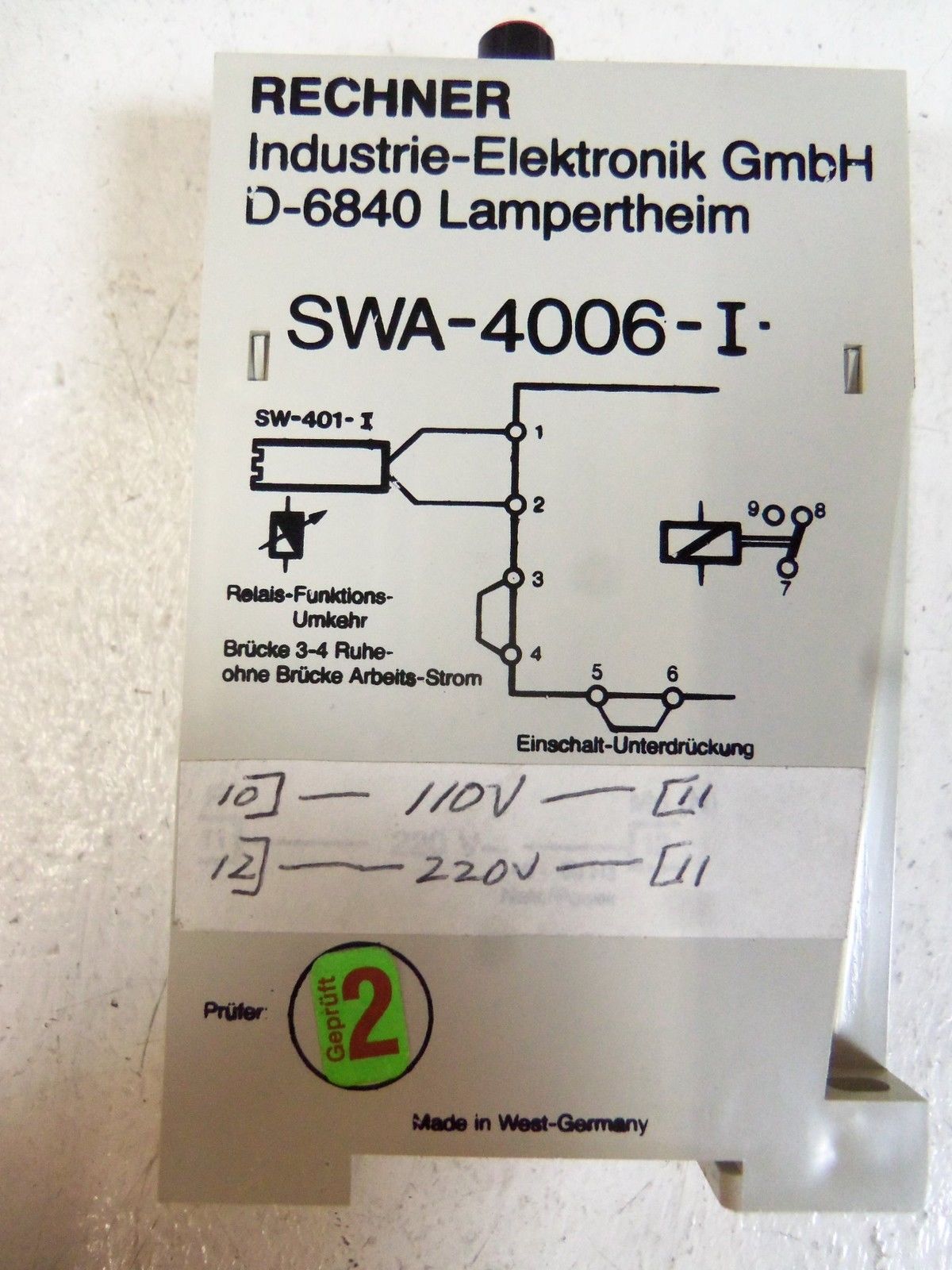 RECHNER SENSOR SWA-4006-I 110V-220V UNMP