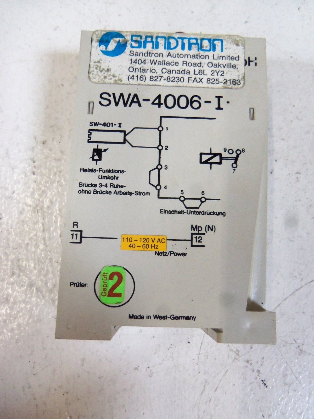 RECHNER SENSOR SWA-4006-I 110V-120V UNMP