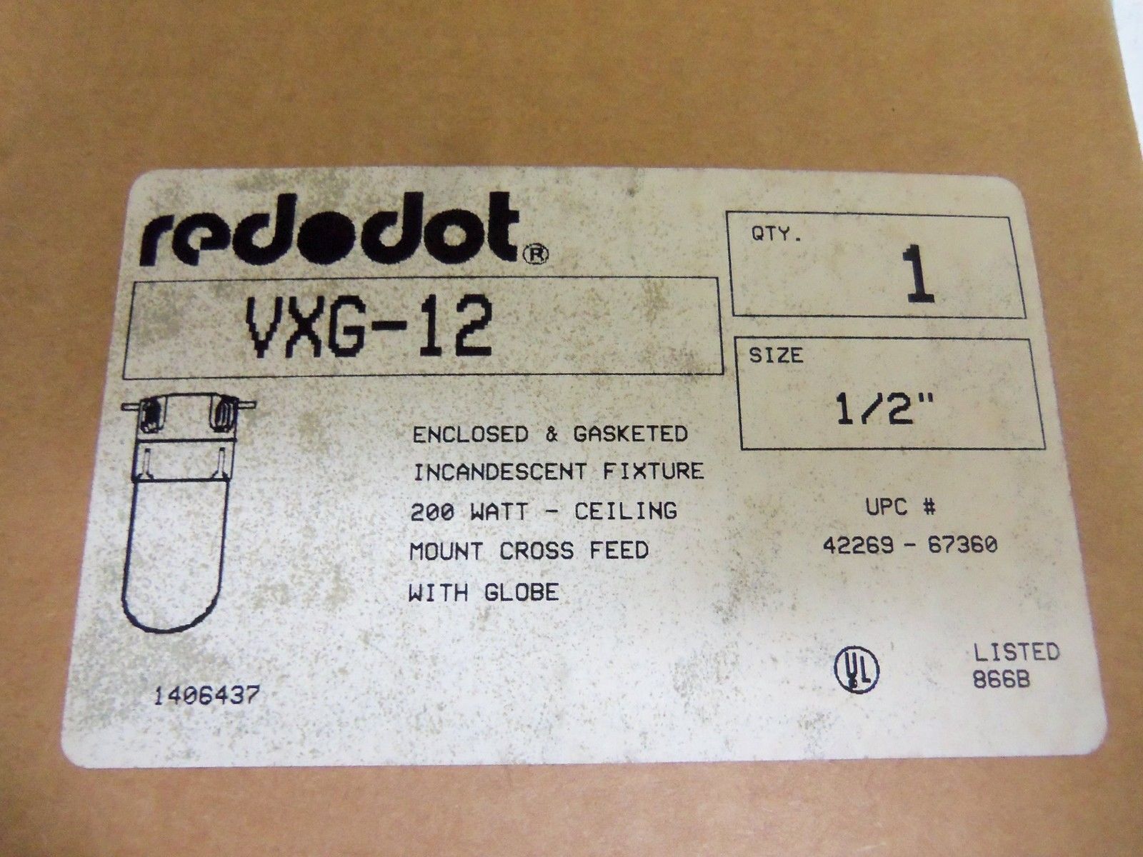 RED-DOT VXG-12 GLOBE LIGHT FIXTURE NSMP