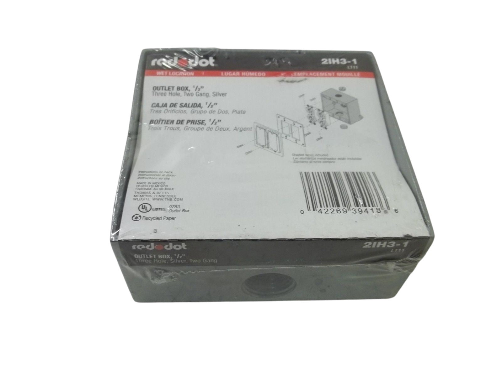 RED DOT 2IH3-1 1/2" OUTLET BOX NSMP