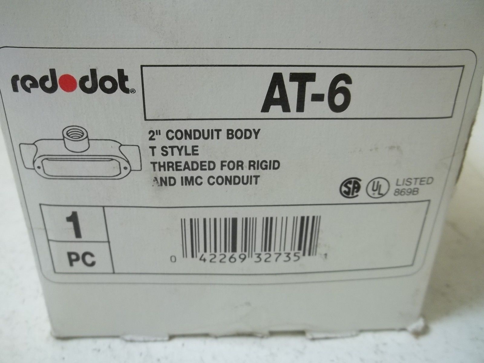 RED DOT AT-6 2" CONDUIT BODY T STYLE NSMP