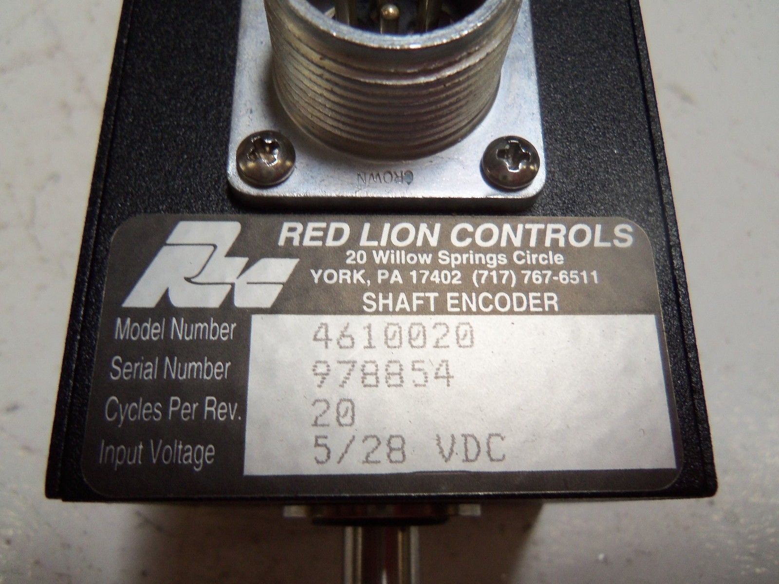 RED LIONS CONTROL 4610020 SHAFT ENCODER UNMP