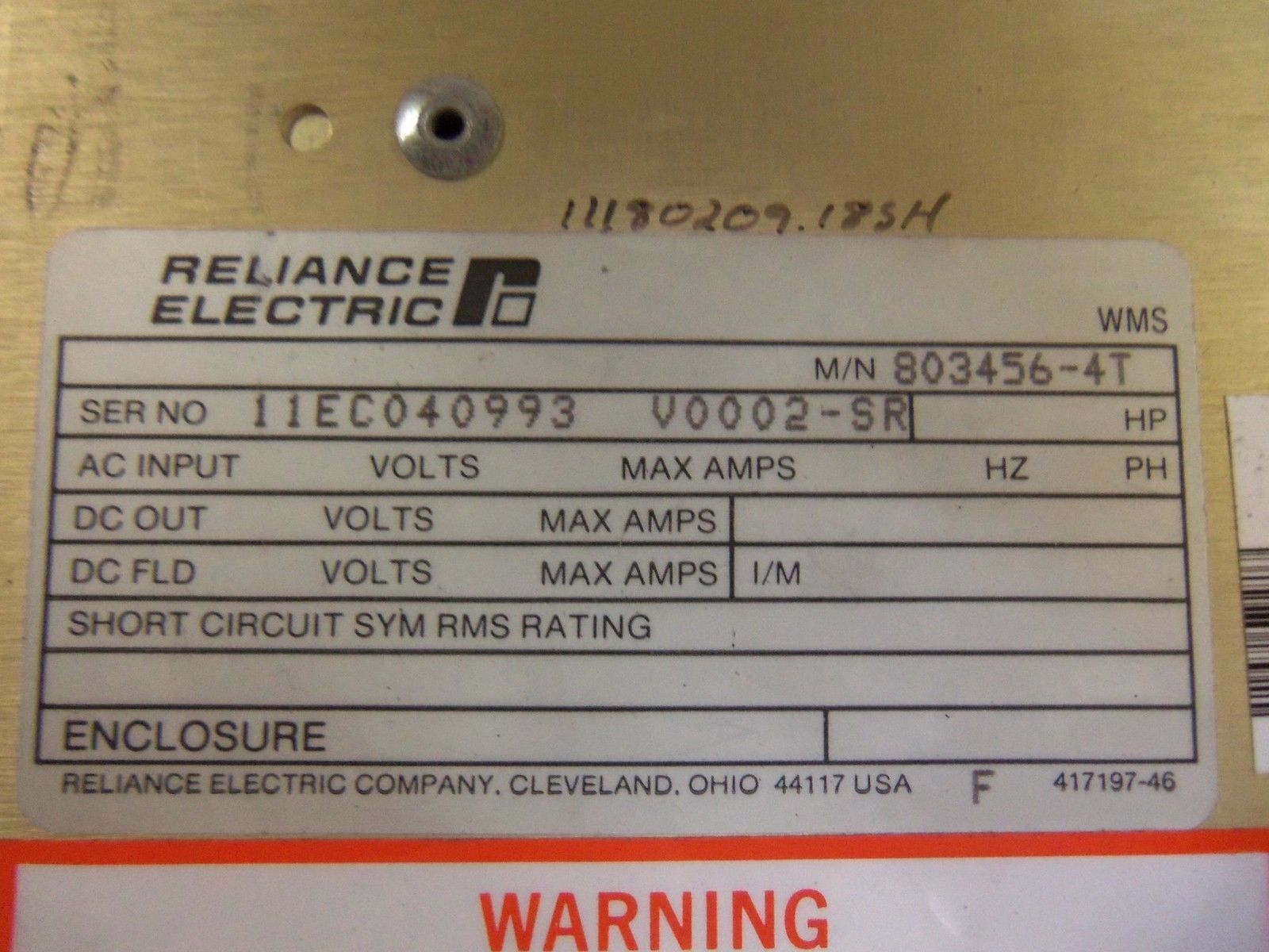 RELIANCE 803456-4T UNMP