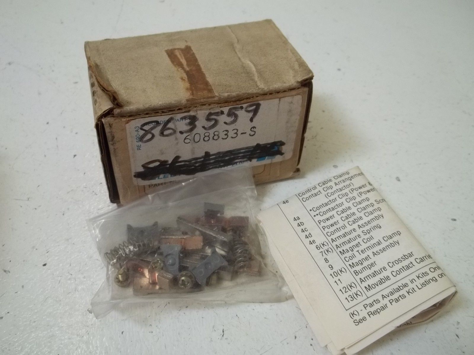 RELIANCE ELECTRIC 608833-S CONTACT KIT NSMP