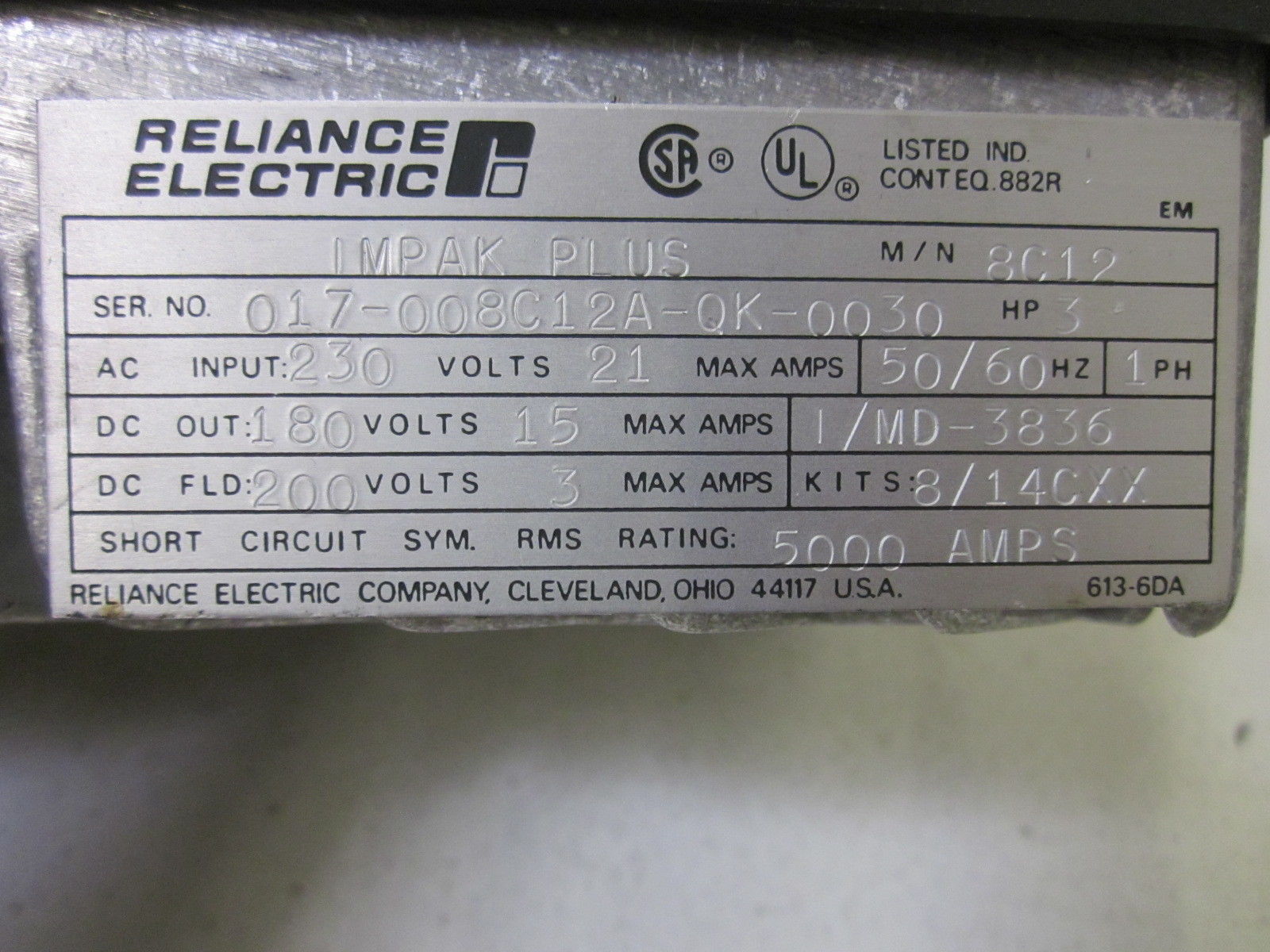 RELIANCE ELECTRIC 8C12 NSNP