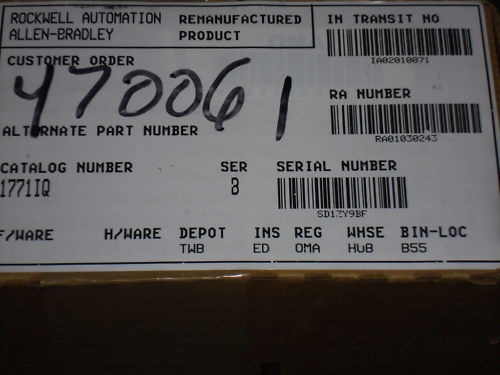ALLEN BRADLEY 1771-IQ SER. B SELECTABLE INPUT MODULE(REMANUFACTURED)*NEW IN BOX*