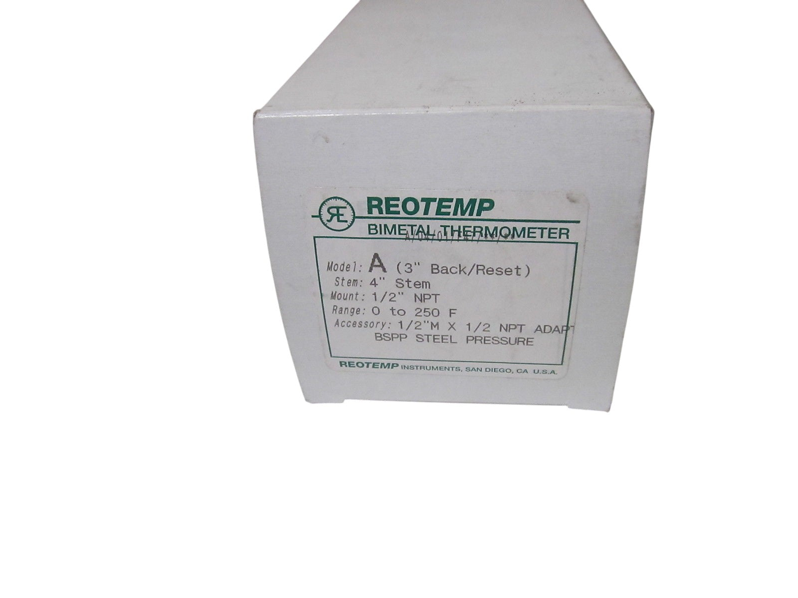 REOTEMP A 3" 0-250 F THERMOMETER 4" STEM NSMP
