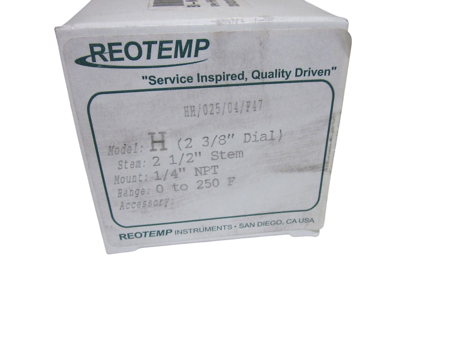 REOTEMP MODEL H THERMOMETERS 0-250F 2-1/2" STEM NSMP