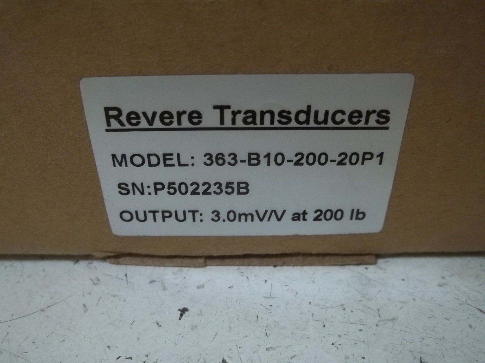 REVERE TRANSDUCERS 363-B10-200-20P1 LOAD CELL 200lbs NSMP