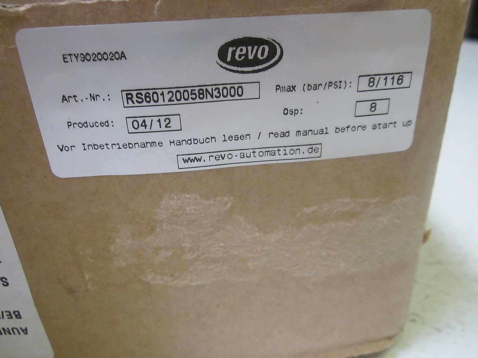 REVO RS60120058N3000 8 BAR 116 PSI NSMP