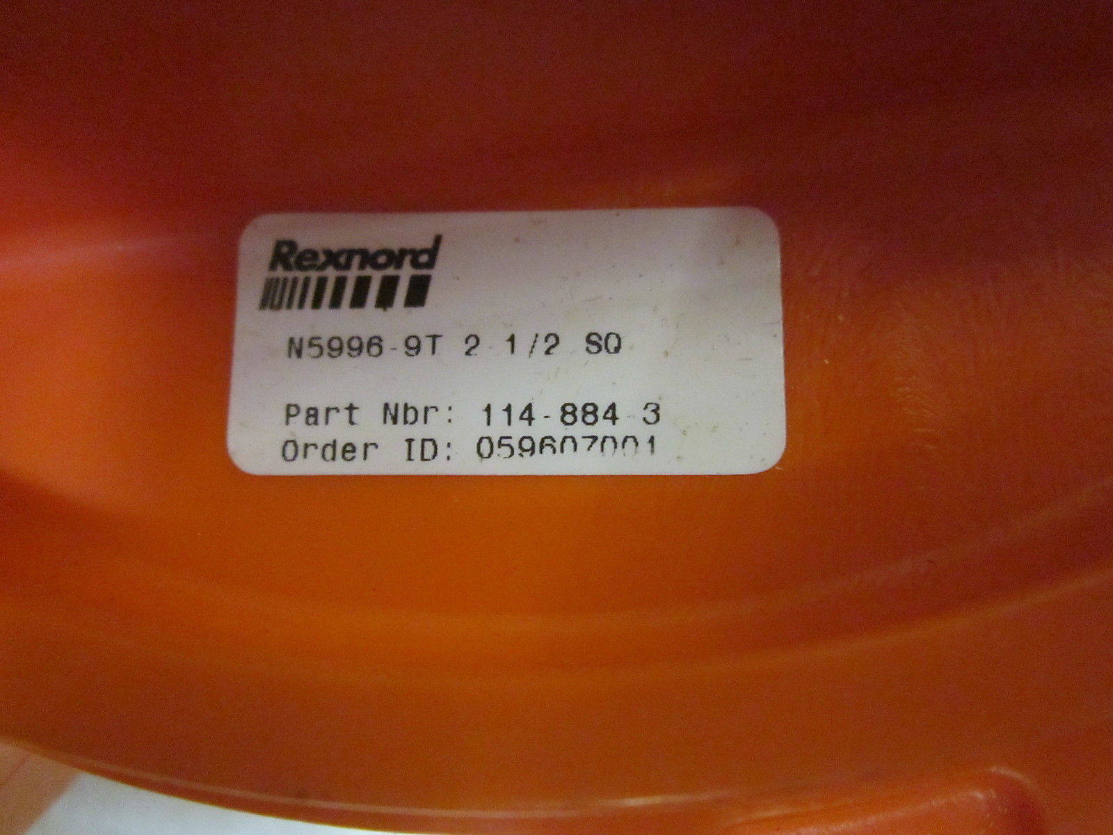 REXNORD 114-884-3 THERMOPLASTIC SPROCKET (ORANGE) NSNP