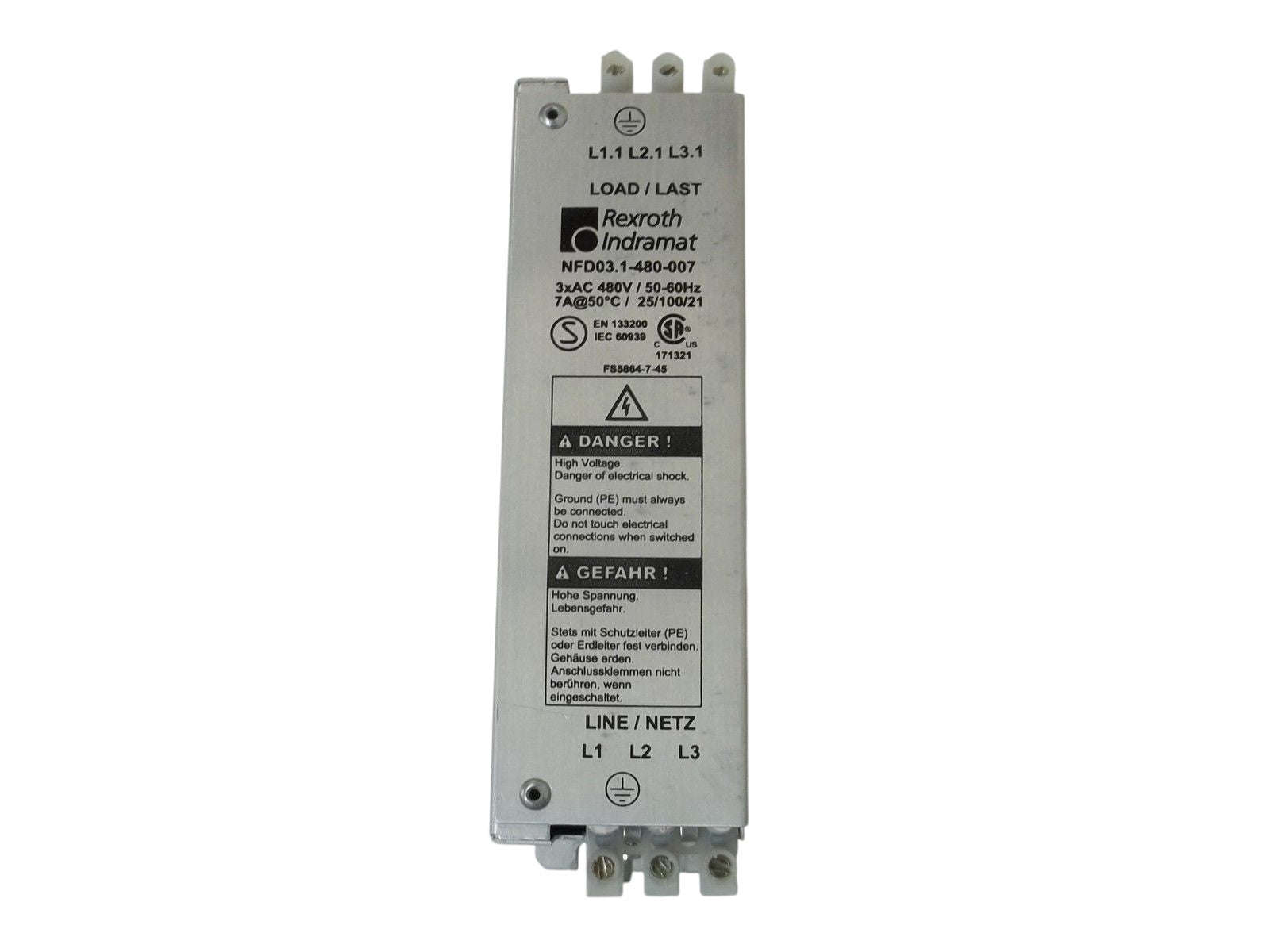 REXROTH INDRAMAT NFD03.1-480-007 POWER LINE FILTER UNMP