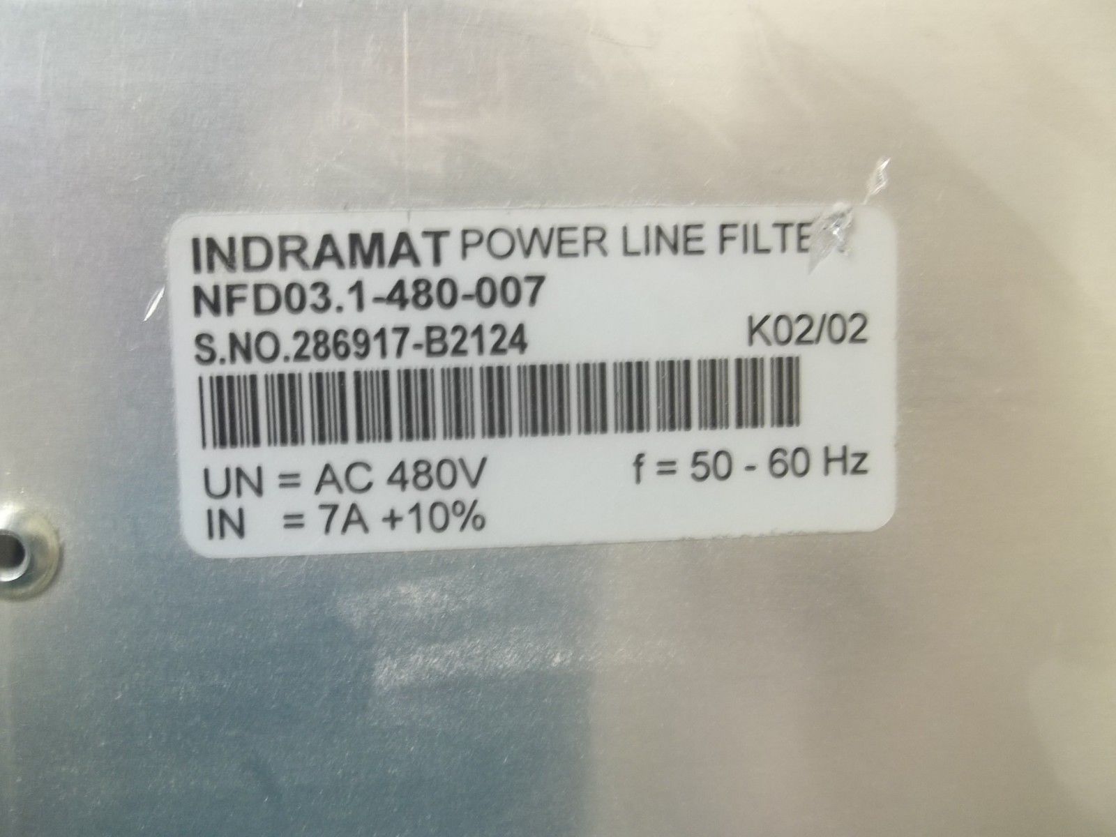 REXROTH INDRAMAT NFD03.1-480-007 POWER LINE FILTER UNMP